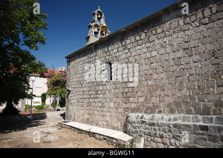 13c chiesa parrocchiale di Kolocep Croazia la assunzione di St Mary Foto Stock