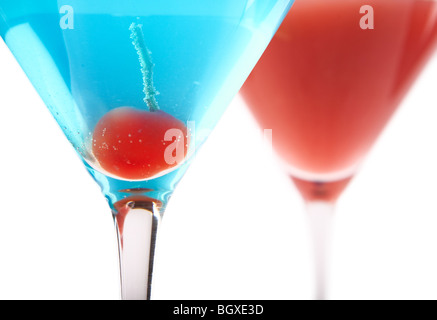 Blu e Rosso cocktail Foto Stock