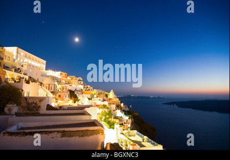 Santorini di notte Foto Stock