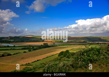 Fiume Valle Adur Lancing village South Downs Parco Nazionale della Contea del Sussex England Regno Unito Foto Stock