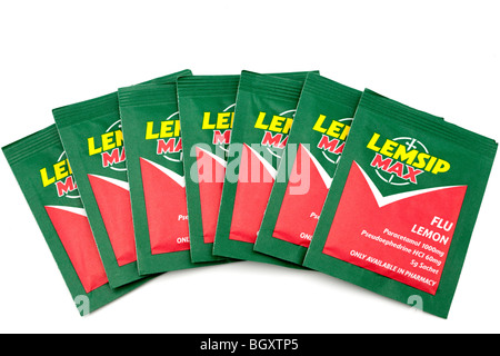 Sette bustine di Lemsip max flu Remedy Foto Stock