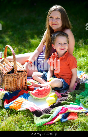 Picnic in famiglia Foto Stock