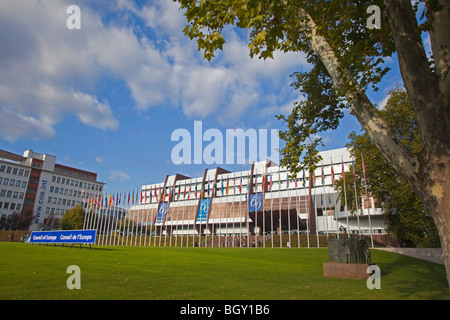 Palais de l'Europe ingresso, Strasburgo Europa Francia UE 099948 orizzontale Strasburgo Foto Stock