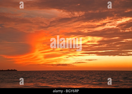 Tramonto sulla Hapuna Beach,Hawaii Foto Stock