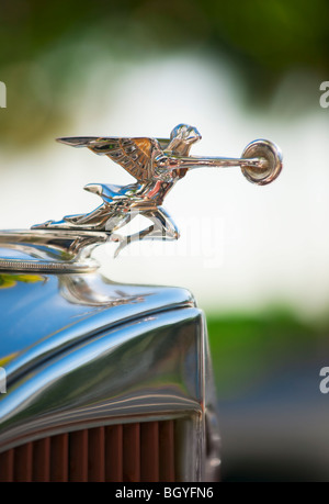 Ornamento del cofano su auto classica Foto Stock