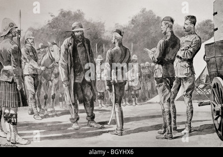 Majuba giorno. Generale Cronje si arrende al Signore Roberts a Paardeberg, Sud Africa, Febbraio 27th, 1900. Foto Stock