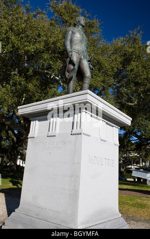 Statua di Moutrie, Punto bianco giardini, Charleston, Carolina del Sud, Stati Uniti d'America. Foto Stock