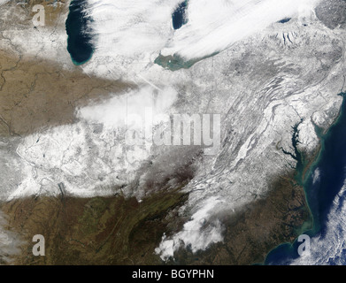 Est Stati Uniti come visto dal satellite della NASA di credito Foto Stock