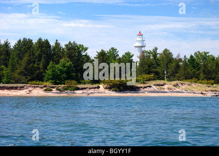 Long Island torre faro in apostolo delle isole. Foto Stock