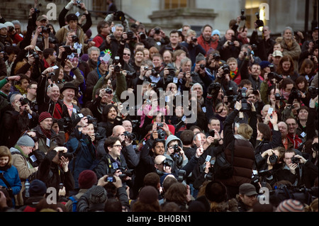 Io sono un fotografo non è un terrorista, protestano a Trafalgar Square, Londra, Gran Bretagna. Foto Stock