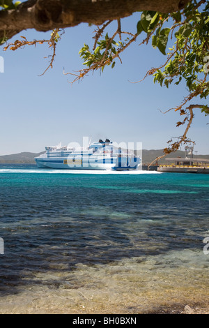 Il traghetto veloce Scopio arriva a Golfo Aranci. Foto Stock