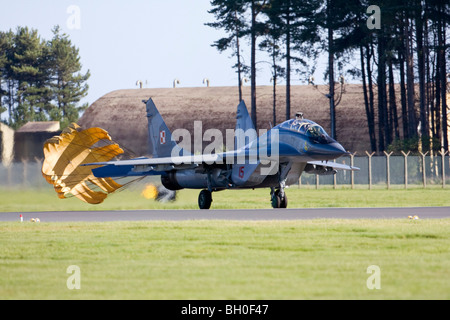 Aeronautica Militare Polacco Mig-29 a RAF Leuchars Airshow 2009, Fife, Scozia Foto Stock