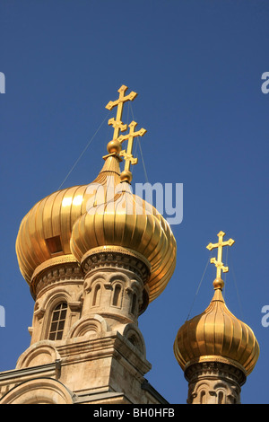 Israele, Gerusalemme, la chiesa russa ortodossa di Maria Maddalena sul Monte degli Ulivi Foto Stock