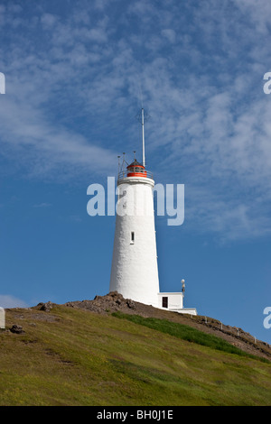 Il faro in Reykjanes, Islanda Foto Stock