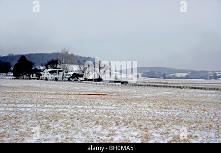 'Inverno Agriturismo scena' Foto Stock