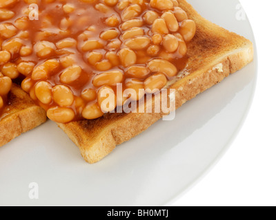 Fagioli su pane tostato Foto Stock