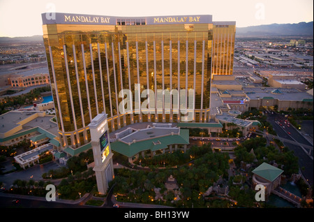 Vista aerea del Mandalay Bay, Las Vegas, Nevada. Foto Stock