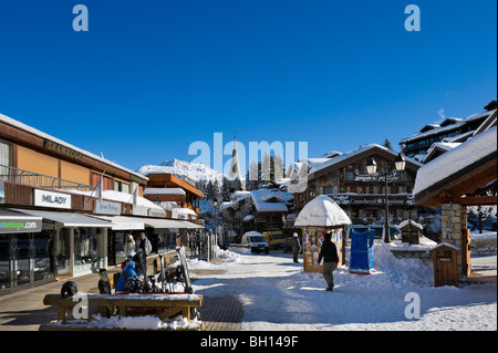 Il centro del resort, Courchevel 1850, Tre Valli, Tarentaise, Savoie, Francia Foto Stock