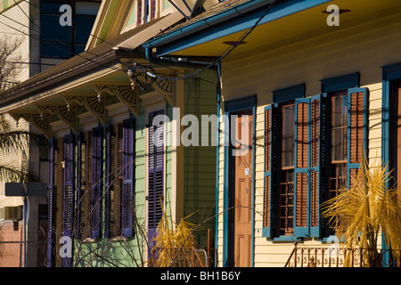 Case colorate in Fauborg Marigny Distretto di New Orleans Foto Stock