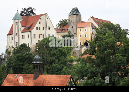 Castello Hohnstein e città in Svizzera Sassone National Park, Germania. Foto Stock