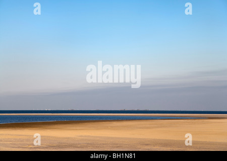 Kniepsand Beach, Wittduen, Amrum, Isola del nord Isole Frisone, Schleswig-Holstein, Germania Foto Stock