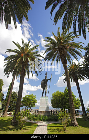 Statua di Achille nel giardino del Achilleion, Korfu, Isole Ionie, Grecia Foto Stock