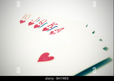 Royal Flush carte nel poker Foto Stock
