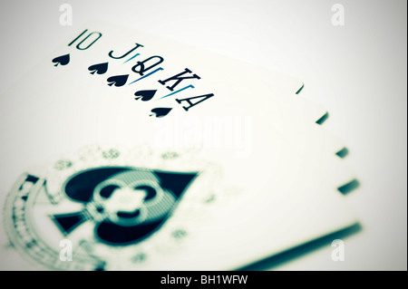 Royal Flush carte nel poker Foto Stock