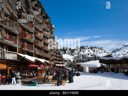 La Falaise area di Avoriaz, Portes du Soleil Ski Region, Haute Savoie, Francia Foto Stock