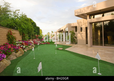 Campo da mini golf a Palm Springs garden Foto Stock