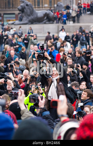 Io sono un fotografo non è un terrorista protestare contro la sezione 44 , Trafalgar Square , fotografi tutte le riprese il momento Foto Stock