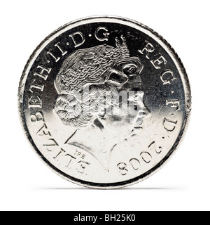 British dieci Pence coin vista frontale Foto Stock