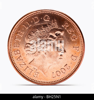 British due Pence coin vista frontale Foto Stock