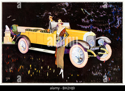 Paige motori illustrazione, 1920 Art Deco dettaglio stampa da un poster in inglese americano per la vettura di lusso Foto Stock