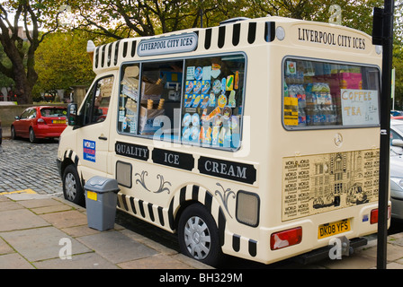 Ice Cream van Liverpool England Regno Unito Europa Foto Stock