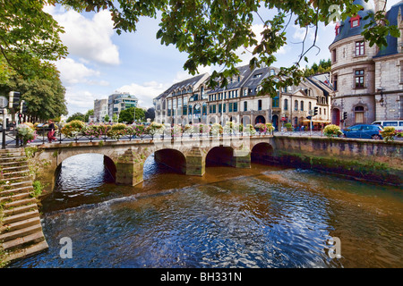 L'Odet river, città di Quimper, departament di Finisterre, regione della Bretagna, Francia Foto Stock