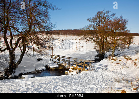 Burbage Brook in inverno Grindleford Derbyshire England Regno Unito Foto Stock