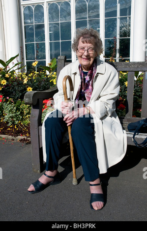 Donna godendo il sole autunnale a wollaton park,nottingham, UK Foto Stock