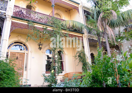 Casa a schiera brunswick street fitzroy Melbourne Victoria Australia Foto Stock