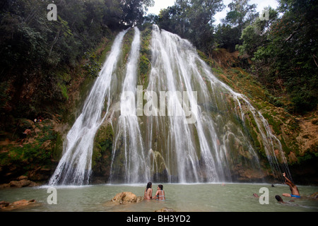 El Limon cascata, penisola di Samana, Repubblica Dominicana Foto Stock