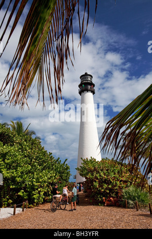Cape Florida Lighthouse Bill Baggs State Park e Area ricreativa, Key Biscayne, Florida Foto Stock