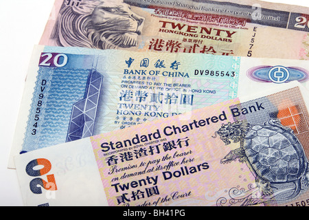 Hong Kong Cina dollaro valuta denaro banca faccia note Foto Stock