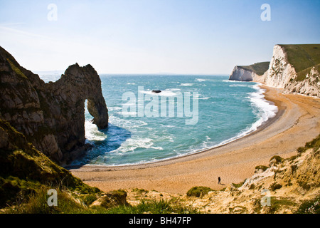 La baia in primavera a Durdle porta. Foto Stock