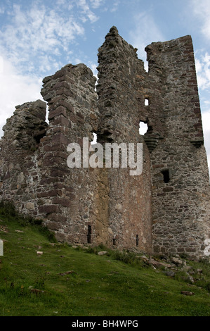 Ardvreck rovine del castello sul Loch Assynt. Foto Stock