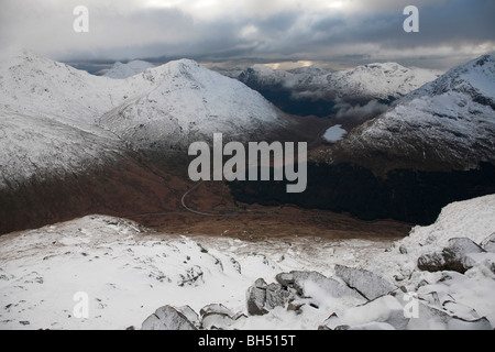 Beinn Luibhean, Beinn un Lochain, Ben Donich e Brack da Stob Coire Creach (Binnein un Fhidhleir), Highlands scozzesi,UK Foto Stock