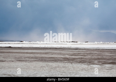 Tempesta, Salinas Grande, Route 52, provincia di Jujuy, Argentina Foto Stock