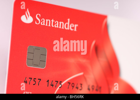Banca Santander il branding logo su carta di pagamento emessi nel 2010 Foto Stock