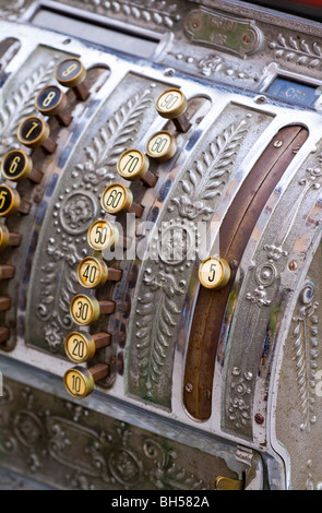 Il vecchio registratore di cassa Foto Stock