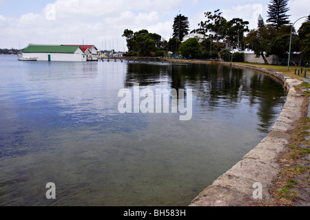 Boatshed a Mosman Bay nei pressi di Cottesloe in Western Australia. Foto Stock