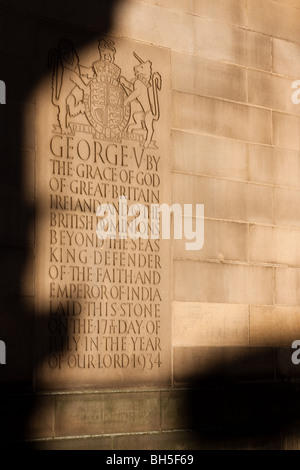 Manchester town hall dedizione di estensione della muratura Foto Stock